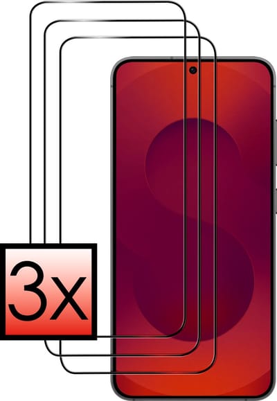 Screenprotector - 3 Stuks - Geschikt voor Samsung Galaxy S25 - Full Cover - Beschermglas - Gehard Glas - Tempered Glass - Screen Protector