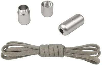 CHPN - Veters - Schoenveters - Grijs - Lock veters - Met Slotje - Ronde Elastische Schoenveters - Unisex - One size - 105CM