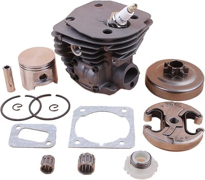 Cilinder Piston Kit - Kettingzaag Onderdelen - Motor Reparatie - 45mm Boring - 45mm - Zilverkleurig
