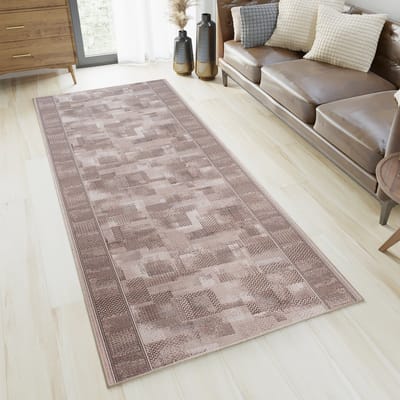 Tapiso Tapijtloper Antislip – Gangloper Keukenloper Taupe Rubber Onderkant Maat- 67x900