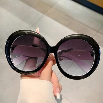 Hoge Kwaliteit High End Designer Stijl Retro Edgy Punk Trendy Oversized Rond Vormig Vrouwelijk Voor Zowel Mannelijke Zonnebrillen