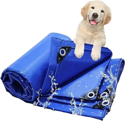 Waterdicht Zeildoek - Zwaar PVC Dekzeil - Bescherming Buiten - Versterkte Randen - 2x13.5 m - Blauw