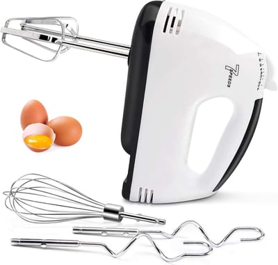 Elektrische Handmixer - Keukenmixer Gardes - Snel Beslag Maken - Turbo Boost Functie - 7 Snelheden - Wit