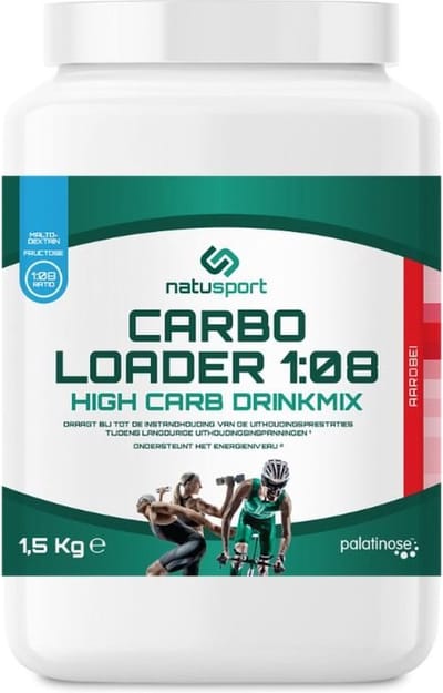 Natusport FUEL+ Dual Sportdrank - 1:0,8 Glucose-Fructose - Isotone Sportdrank & Carboloader - Elektrolyten - Aardbei - 1,5 kg pot