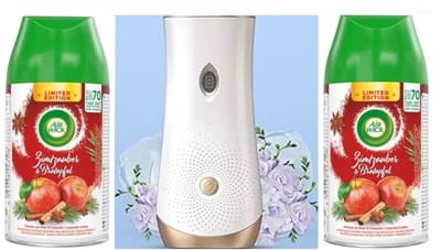 Airwick Freshmatic Touch of Luxery Kaneel & Knisperend Houtvuur Automatische Spray 250 ml