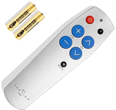 Grote Knop Afstandsbediening - Universele Bediening - TV Kijken - Eenvoudig Instelbaar - 7 Knoppen - Zilver