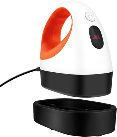 VIN® Transferpers – Hittepers - Heat Press Machine – Persmachine – Automatische uitschakeling – 3 Warmtestanden – Draagbare Warmtepers – met LED-Scherm - Wit/Oranje