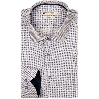 Giordano Overhemd Maggiore Twill Mini Fantasy Pattern Bright White-Multi / male
