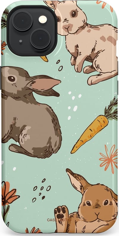 Casetastic Hoesje Geschikt voor Apple iPhone 15 Plus Magsafe - Stijlvolle Beschermende Duo-layer Case - Hop hop knappel