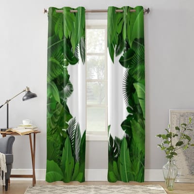 Achtergrond Van Tropische Bladeren Raamgordijn Voor Kinderkamer Huisjaloezieën Gordijnen Voor Woonkamer Slaapkamer Raamgordijnen 135W x 60H(cm) x1
