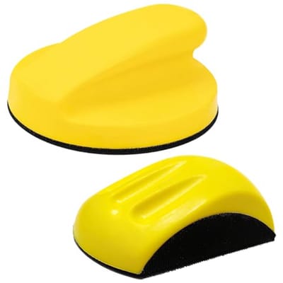 MTTProducts - Hand Sanding Block - Mouse-vorm - Ergonomisch ontwerp - 12.7 cm - Velcro schuurblok - Ideaal voor polijsten - Set van 2