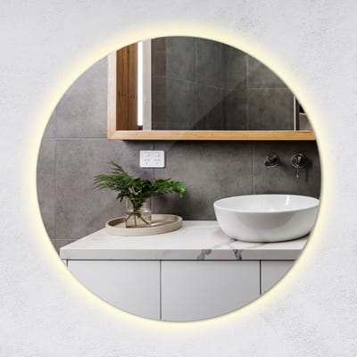 Tulup LED Spiegel - Ronde Spiegel LED Rand - 40 cm x 40 cm - Spiegel LED - LED-spiegel voor Woonkamer - Warm Wit 3000K - Spiegel Met Verlichting - Moderne LED Wandspiegel
