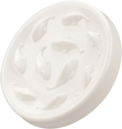 Huisdier Voerbak - Hondenbak Slowfeeder - Gezond Eten Stimuleren - Roestvrij Staal - 15.8 cm - Wit