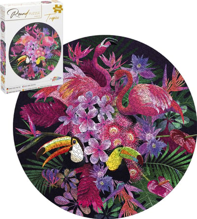 Grafix Ronde Puzzel 1000 stukjes voor volwassenen | Tropisch | Legpuzzel | Diameter 68 CM | Geschikt voor kinderen vanaf 14 jaar