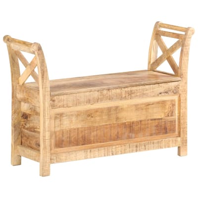 vidaXL - Halbankje - 103x33x72 - cm - massief - mangohout