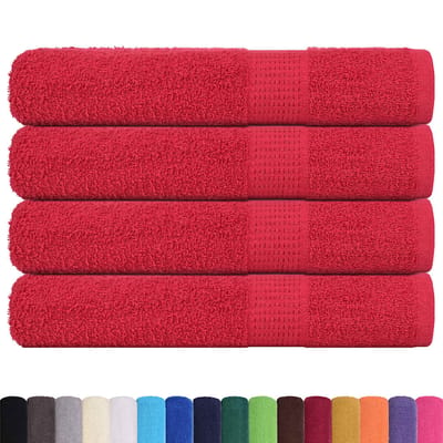 vidaXL - Saunahanddoeken - FROGN - 4 - st - 80x200 - cm - 360 - g/m² - rood
