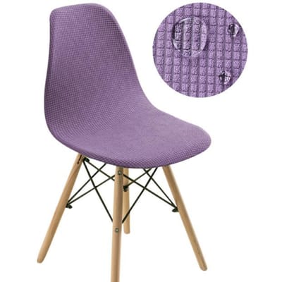 Waterbestendige Shell Stoelhoes Elastische Keukenstoelhoezen Eetkamer Jacquard Stoel Zitkussens Banket Bruiloften Versieren 1 -Stuks 1-PCS paars