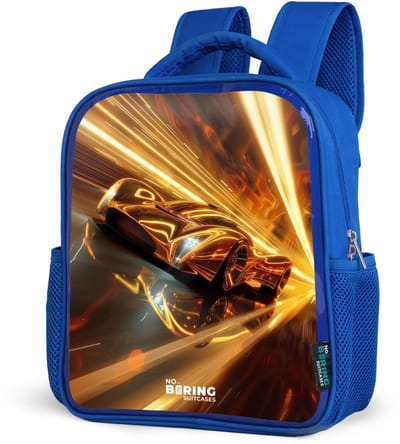NoBoringSuitcases.com® - Rugzak blauw - Schooltas jongens - Goldrush - Kinder rugtas jongen - Boekentas kind - Kinderrugzak voor school - Schoolrugzak