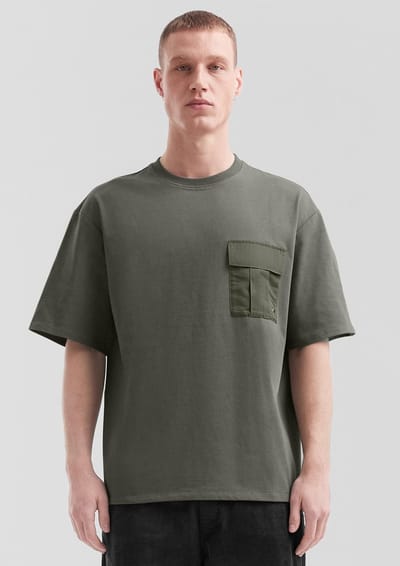 T-shirt van jersey met borstzak QS