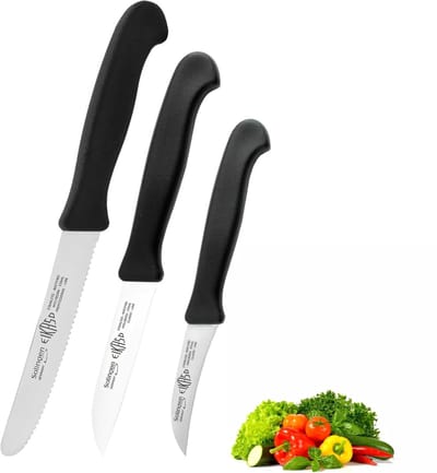 Eikaso Solingen 3-delige Precisie Messenset – Schilmes, Ontbijtmes & Tourneermes (Krom Schilmes) – RVS – Made in Solingen