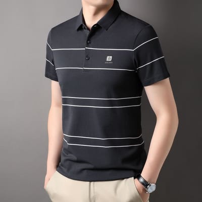 Heren Poloshirt met Korte Mouwen Nieuw T-shirt Zomer Herenkleding Revers Casual Sport Onderhemd Katoen Korte Mouwen XXXL black