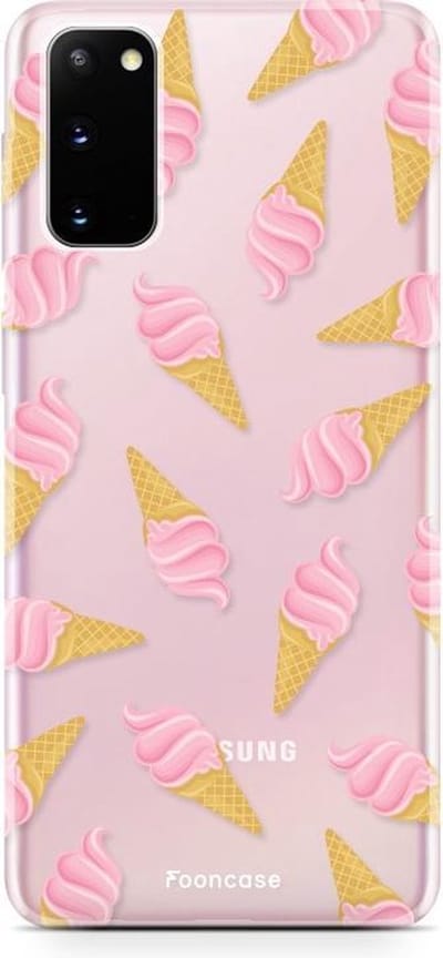 Fooncase Hoesje Geschikt voor Samsung Galaxy S20 - Shockproof Case - Back Cover / Soft Case - Ice Ice Baby / Ijsjes / Roze ijsjes