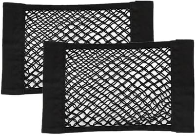 Dailygoods - 2 stuks auto-bagagenet, bagagenet, organizer voor autoachterstoelen met klittenbandsluiting, universele elastische nettas voor kofferbak, auto, caravan, 40 x 25 cm