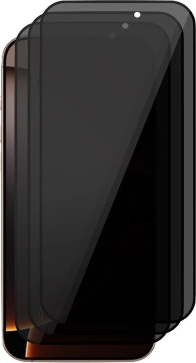 Privacy Screenprotector geschikt voor iPhone 16 Pro - 3x Volledig Dekkend Gehard Glazen Tempered Glass Krasbestendige Screen Protector