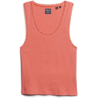 Superdry - Athletic Essentials Vintage hemdtopje met kanten rand - Dames - Vesten