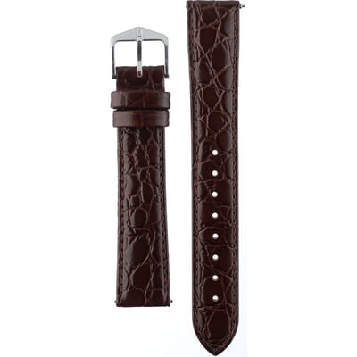 Hirsh Horlogeband Crocograin Donkerbruin - Leer - 18mm