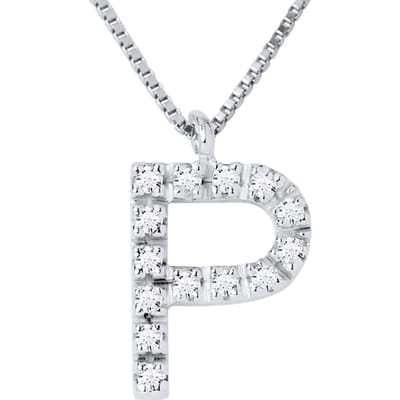 Collar ABC Diamonds 0,07 Cts letter "O" 18K wit