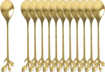 OTIX Theelepeltjes - Goud - Bladeren - Koffielepeltjes - 12 stuks - LEAF