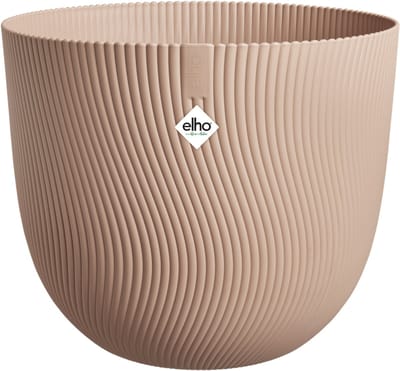 Elho Sereh Rond 25 - Bloempot voor Binnen & Buiten - 100% Gerecycled Plastic - Ø 24.5 x H 21 cm - Koele klei