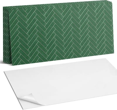 Coloray Plaktegels - Visgraatmotief op tegels Wandtegel Zelfklevend - 60 cm x 30 cm - Groente Plaktegels - 6 stuks - Rechthoek PVC Tegels - Plaktegels Keuken - Zelfklevende Vloertegels Badkamer - Vinyltegels Vloer Zelfklevend - Portugese Tegels