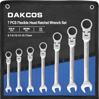 Flexibele Hoofd Ratelsleutel Set 7 Stuks 6-17 mm Metrisch