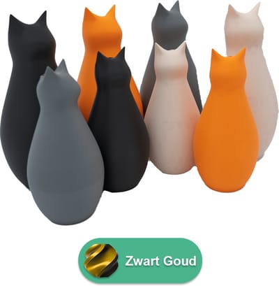 Mimi - Zwart / Goud - 20CM - 3D geprinte vaas - Geschikt voor kunst en droogbloemen