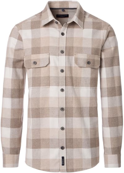 Casa Moda overshirt Kent Casual Fit beige maat XL