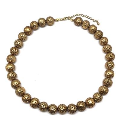 Behave - Ketting - Kralenketting - Goud kleur - Metaal - Korte Ketting - 44 cm
