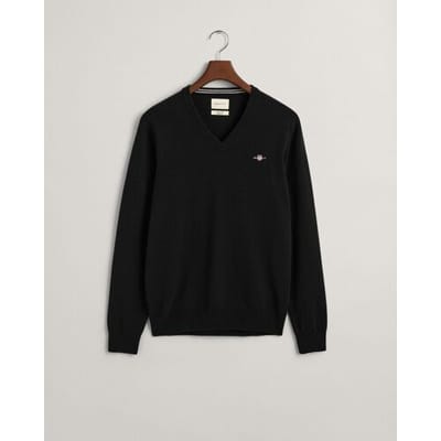 Gant Trui Superfijne Lamswol V-Hals Zwart / male