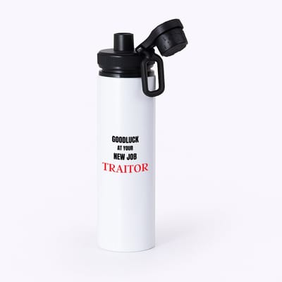 Hacebo® - Goodluck at your new job fucking traitor waterfles met draaidop zwart - Afscheid bedank cadeau - collega - werknemer - cadeau - kado - afscheid - nieuwe baan - water fles - 850ML