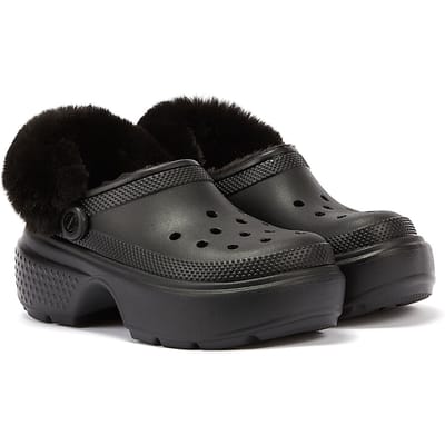 Crocs Stomp Gevoerd Klomp Dames Zwart Sandalen