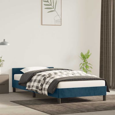 vidaXL - Bedframe - zonder - matras - 80x200 - cm - fluweel - donkerblauw