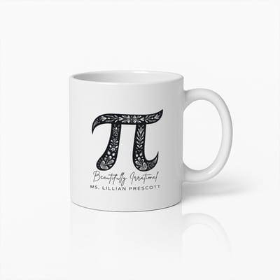 Prachtige Irrationele Pi Symbool Mok – Uniek Wiskunde Cadeau voor Leraar met Elegant Design