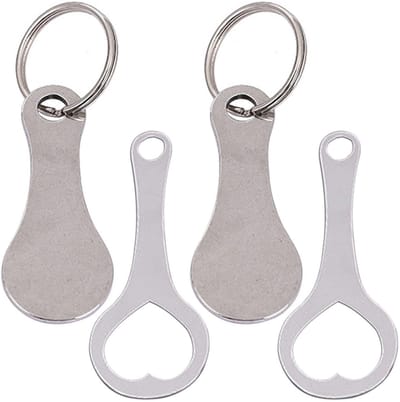 Dailygoods- Sleutelhanger Roestvrij Staal - 4 Stuks - Draagbare