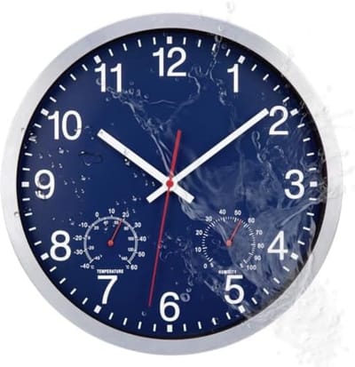 PromoHome Buitenwandklok met Weerstation - Waterdicht en Stil Werkend