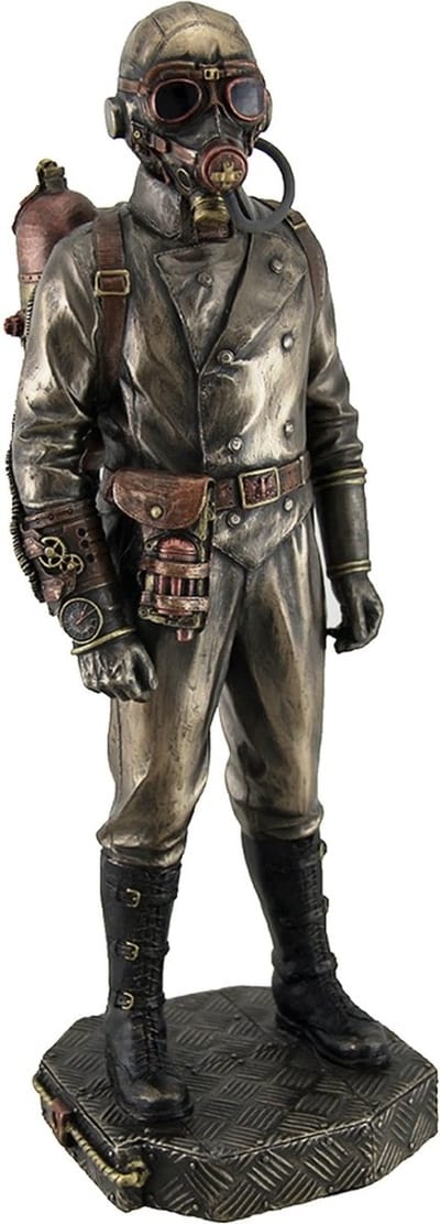 Veronese Design - Steampunk Luchtvaarder Gebronsd beeld