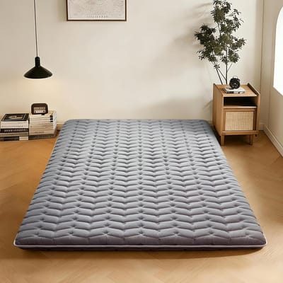 Japanse Futonmatras - Vloermatras Tatami - Comfortabel Slapen - Schuim met Hoge Dichtheid - 137 x 203 cm - Grijs