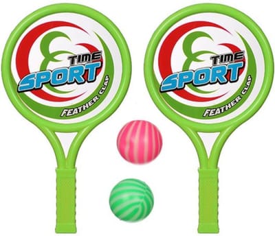Kunststof racket setje (klein) 25 cm inclusief 2 balletjes