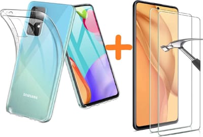 Hoesje Geschikt Voor Samsung Galaxy A52 hoesje transparant - Galaxy A52 hoesje casesiliconen hoesjes cover hoes - Hoesje Hoesje Geschikt Voor Samsung Galaxy A52 - 2X Hoesje Geschikt Voor Samsung Galaxy A52 Screenprotector