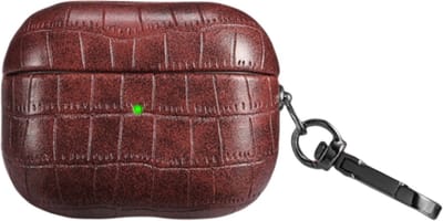 Telestore - Hoesje geschikte voor AirPods 4 - wilde dieren krokodil motief hoesje Beschermhoes - Shockproof AirPods 4 Cover - AirPods 4 Hoesje - Geschikt voor Apple Airpods 4 - donker bruin - shockproof cover
